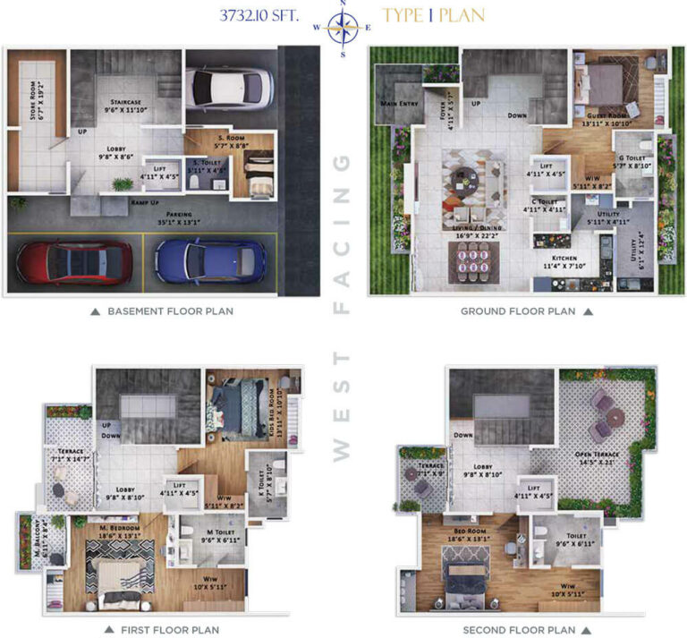4BHK Triplex 3732 W - Sattva Springs