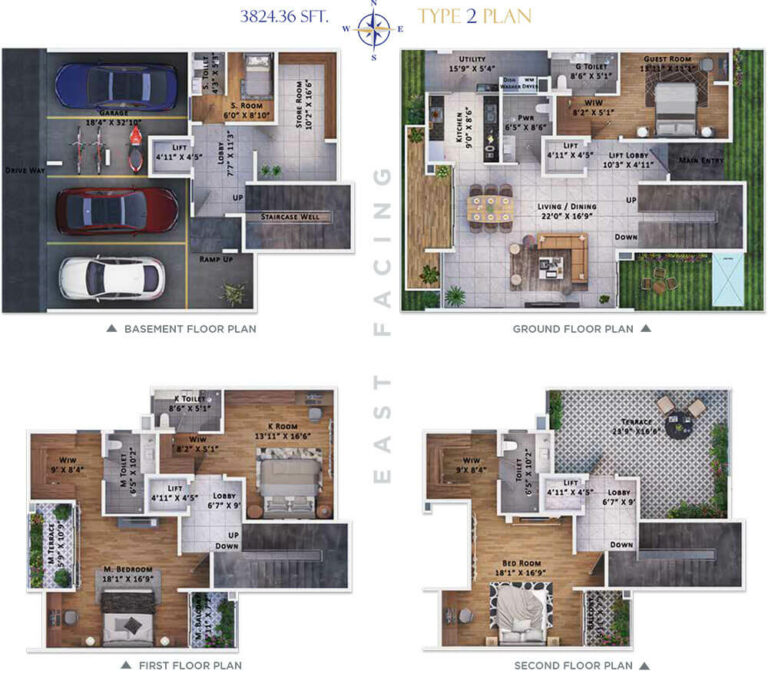 4BHK Triplex 3824 E - Sattva Springs