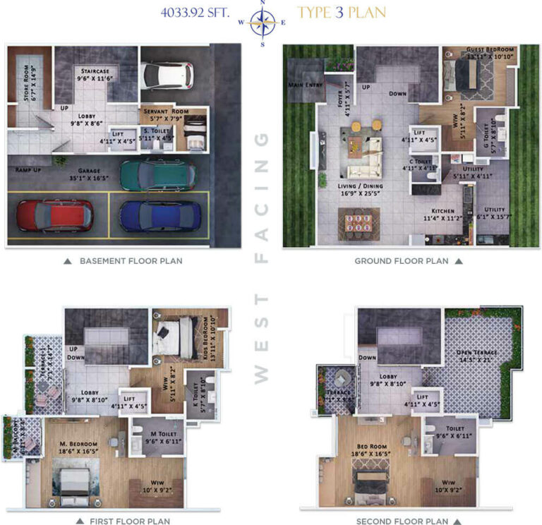 4BHK Triplex 4033 W - Sattva Springs