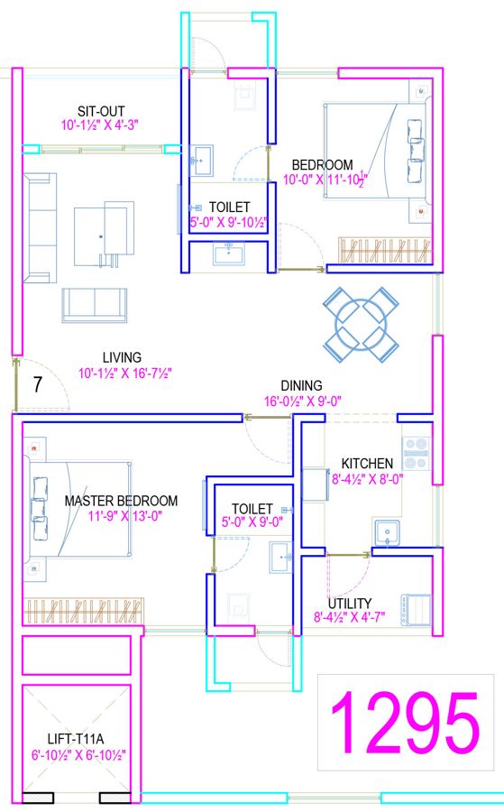 2BHK 1295 - The Legacy by Ananda Homes Alkapur Township Apartments Manikonda