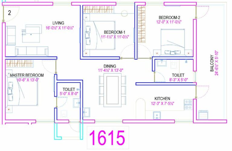 3BHK 1615 - The Legacy by Ananda Homes Alkapur Township Apartments Manikonda