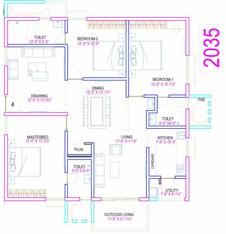 3BHK 2035 - The Legacy by Ananda Homes Alkapur Township Apartments Manikonda