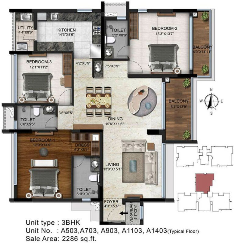 3BHK 2286 - Radiance Platinum Koramangala