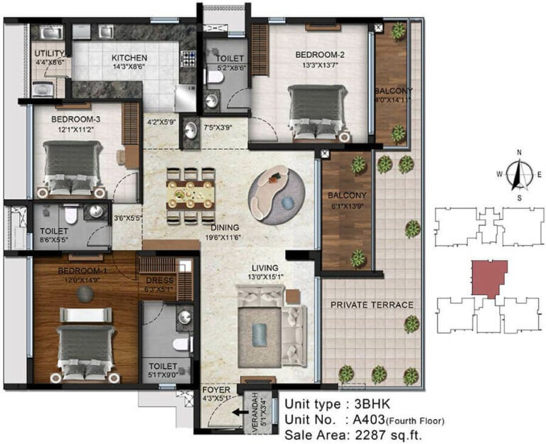 3BHK 2287 - Radiance Platinum Koramangala