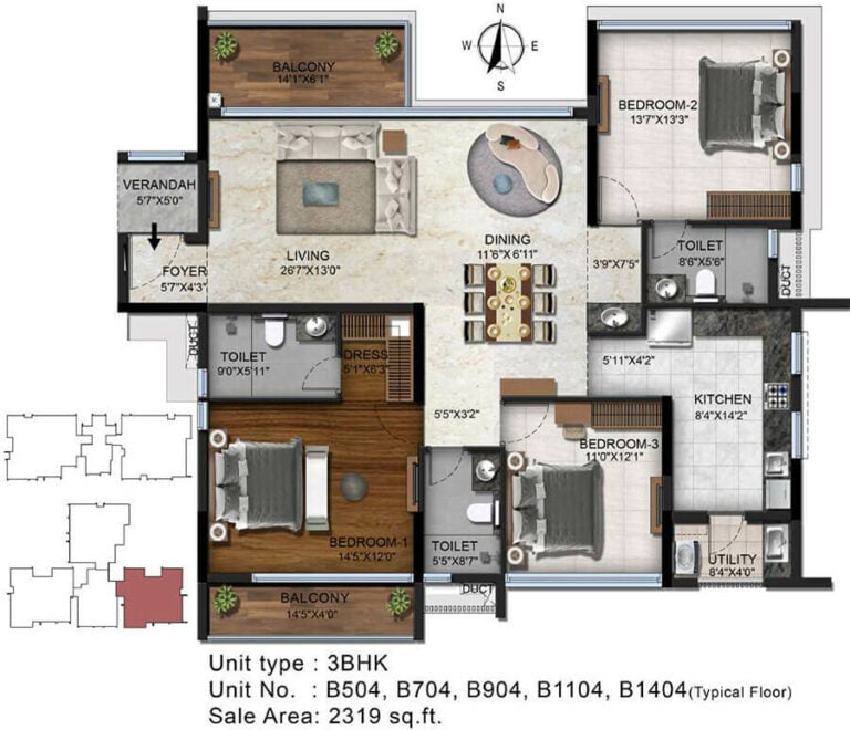 3BHK 2319 - Radiance Platinum Koramangala