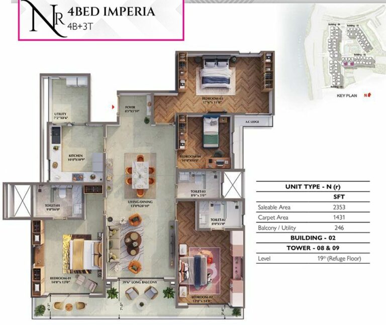4BHK Imperia 2353 - Prestige Raintree Park