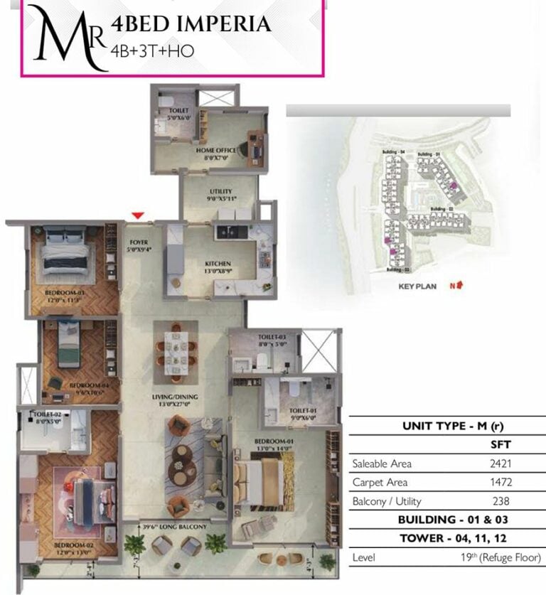 4BHK Imperia 2421 - Prestige Raintree Park