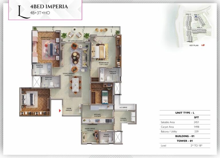 4BHK Imperia 2451 - Prestige Raintree Park