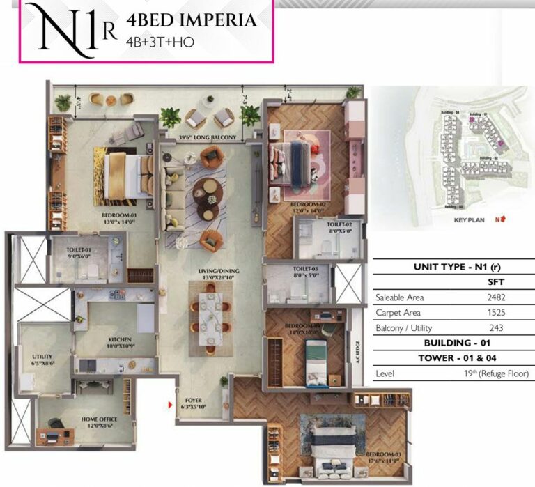 4BHK Imperia 2482 - Prestige Raintree Park