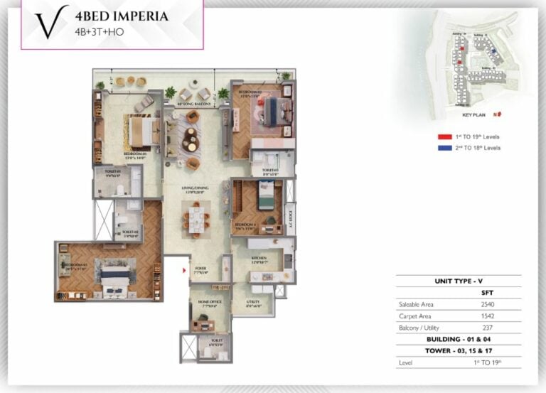4BHK Imperia 2540 - Prestige Raintree Park