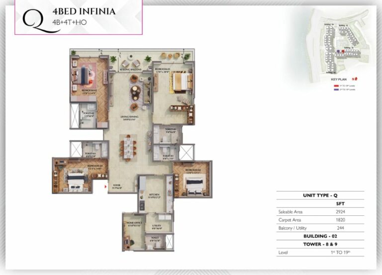 4BHK Infinia 2924 - Prestige Raintree Park
