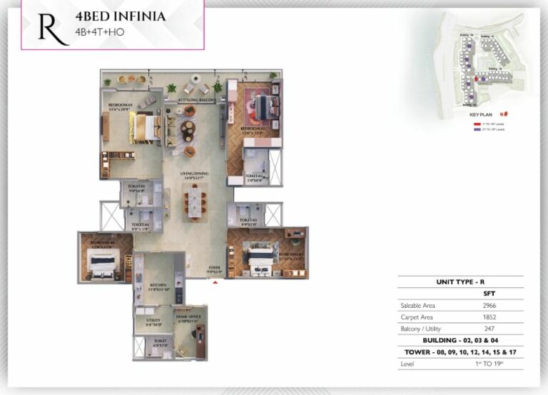 4BHK Infinia 2966 - Prestige Raintree Park
