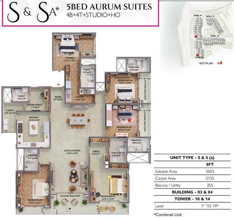5BHK Aurum 3503 - Prestige Raintree Park