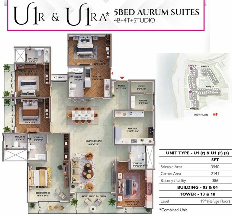 5BHK Aurum 3540 - Prestige Raintree Park