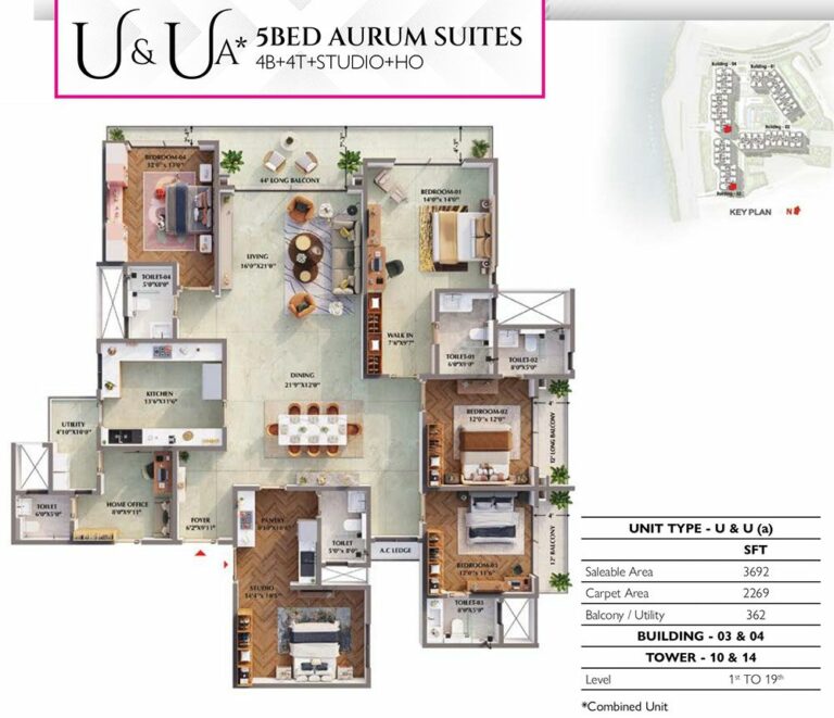 5BHK Aurum 3692 - Prestige Raintree Park