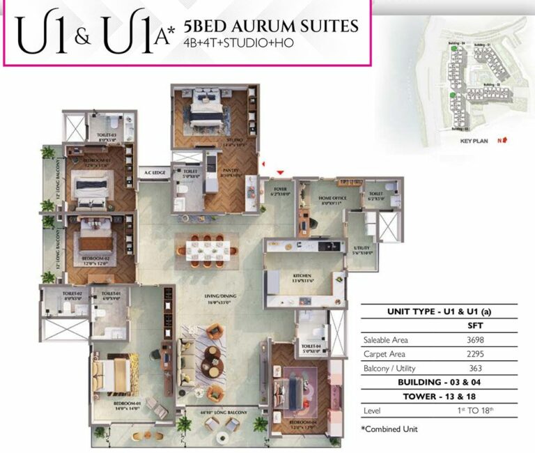 5BHK Aurum 3698 - Prestige Raintree Park