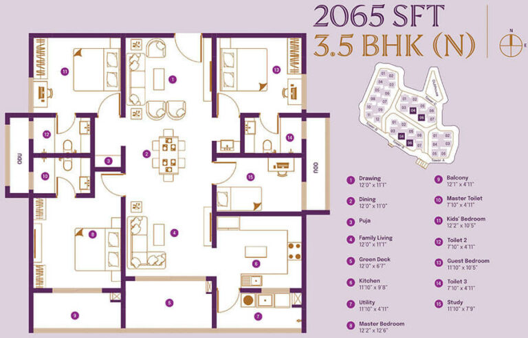 3.5BHK 2065 - ASBL Landmark