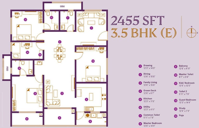 3.5BHK 2455 - ASBL Landmark