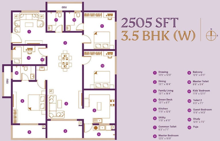 3.5BHK 2505 - ASBL Landmark