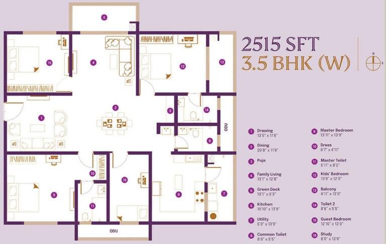 3.5BHK 2515 - ASBL Landmark