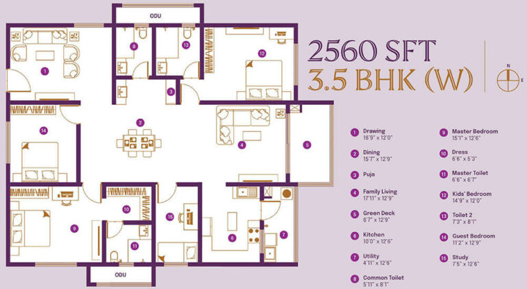3.5BHK 2560 - ASBL Landmark