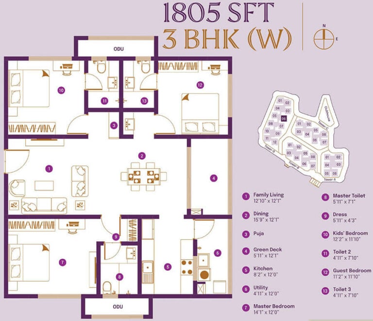 3BHK 1805 - ASBL Landmark