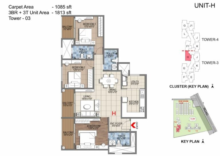 3BHK 1813 - Sattva Songbird Budigere