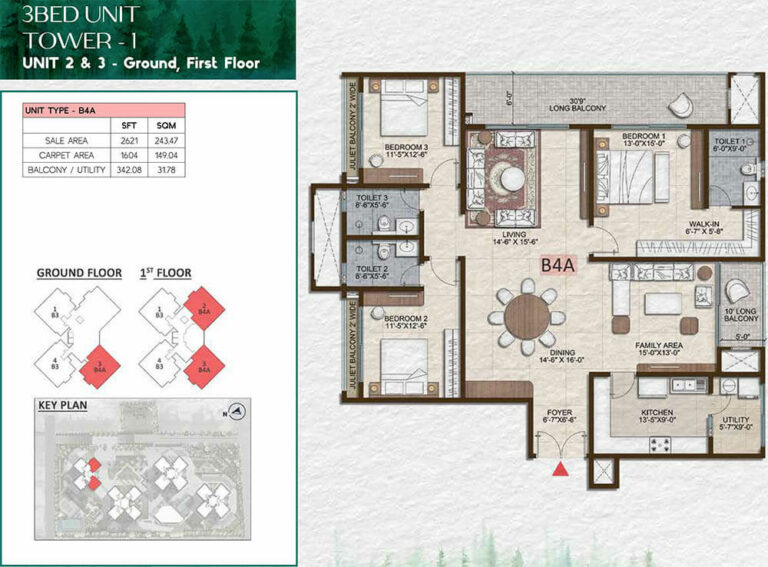 3BHK 2621 - Prestige Pine Forest Whitefield