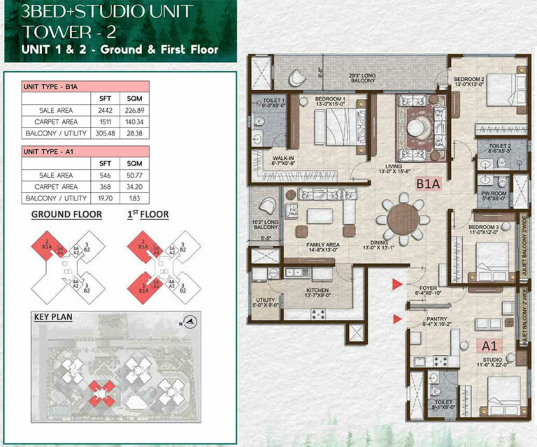 3BHK-Studio 2442-546 - Prestige Pine Forest Whitefield