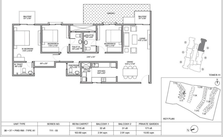 3BHK+3T+PWD 1115 - Birla Trimaya Phasse 2