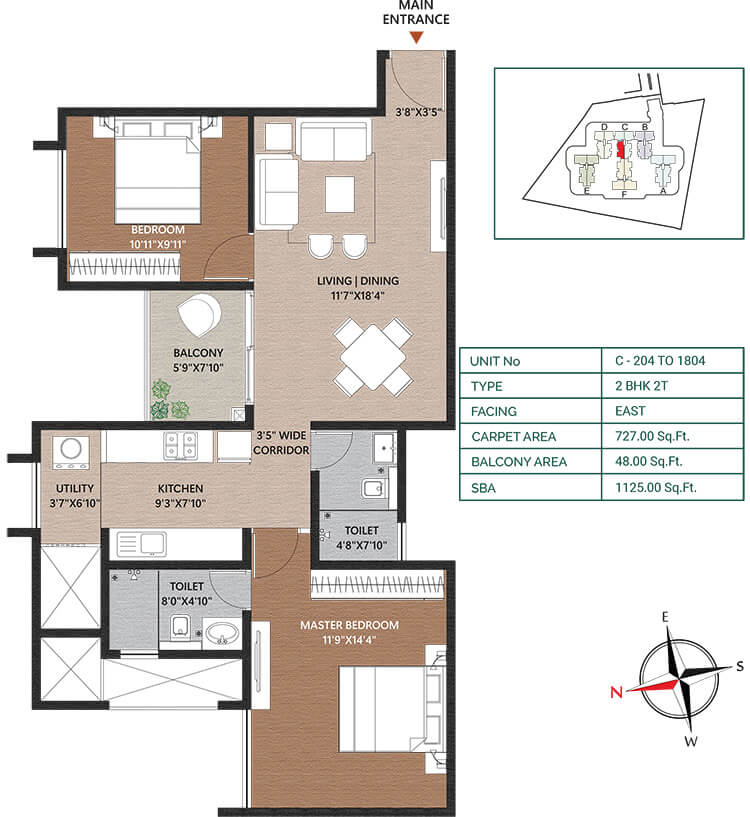 2BHK 1125 - Concorde Neo Thanisandra