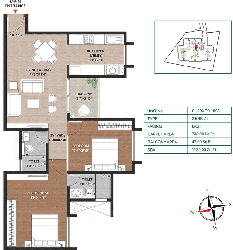 2BHK 1130 - Concorde Neo Thanisandra