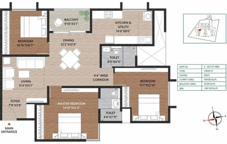 3BHK 1481 - Concorde Neo Thanisandra