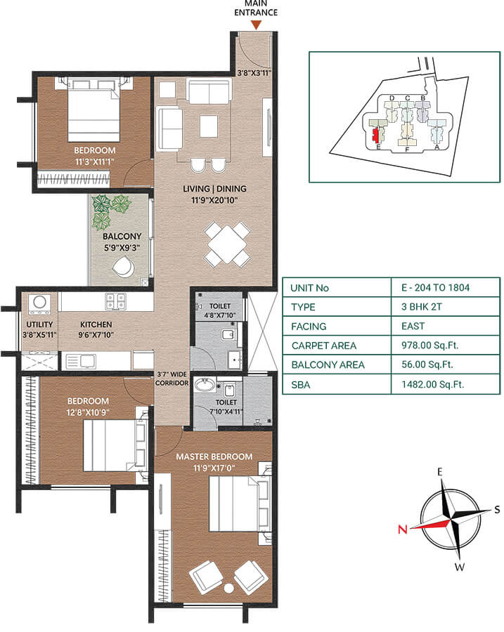 3BHK 1482 - Concorde Neo Thanisandra
