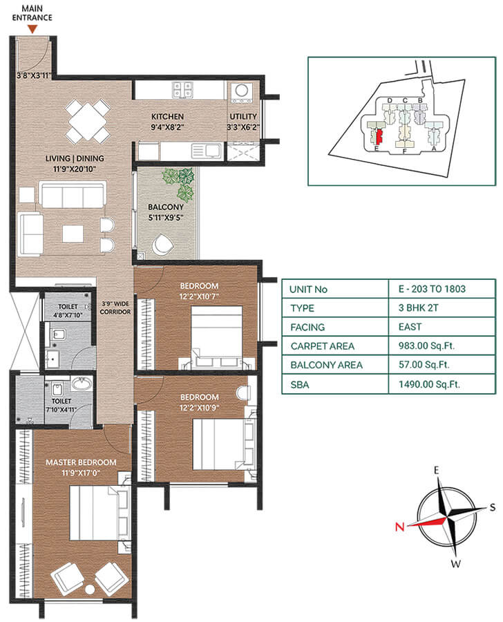3BHK 1490 - Concorde Neo Thanisandra