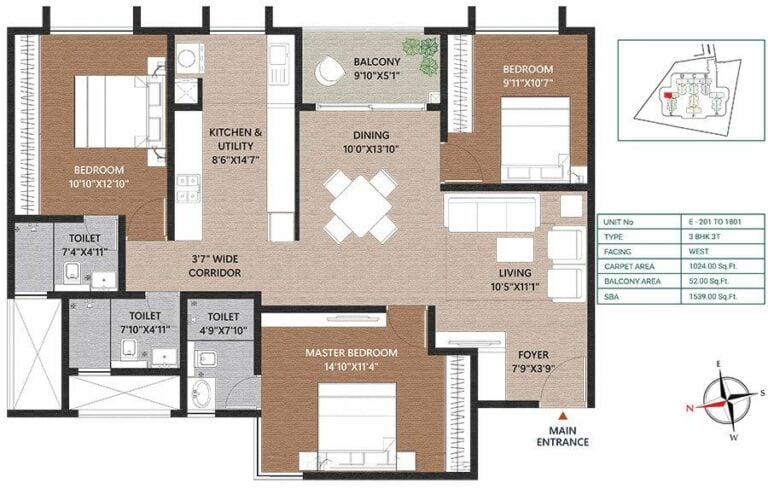 3BHK 1539 - Concorde Neo Thanisandra