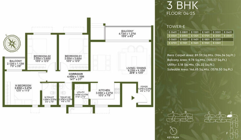 3BHK 1578 - Godrej Lakeside Orchard Sarjapur