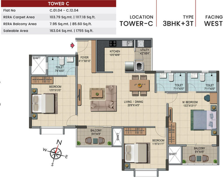 3BHK 1755 - Shriram Codename Smash Hit