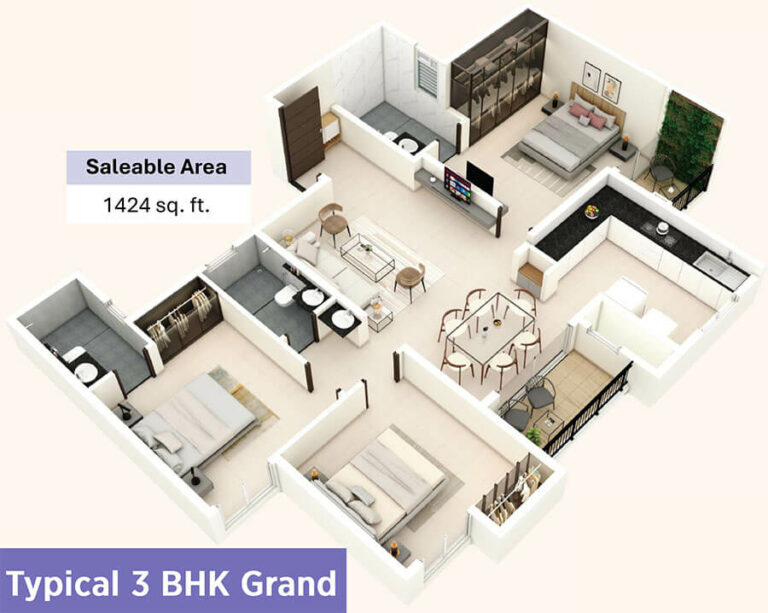 3BHK Grand 1424 - Provident Bayscape Chennai