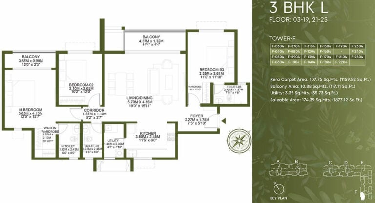 3BHK Large 1877 - Godrej Lakeside Orchard Sarjapur