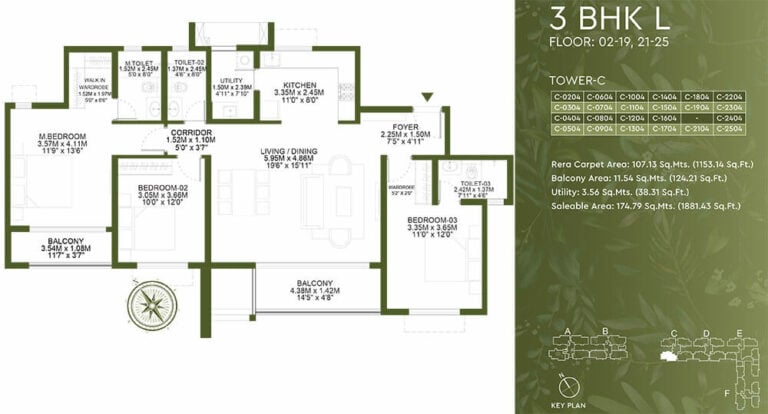 3BHK Large 1881 - Godrej Lakeside Orchard Sarjapur