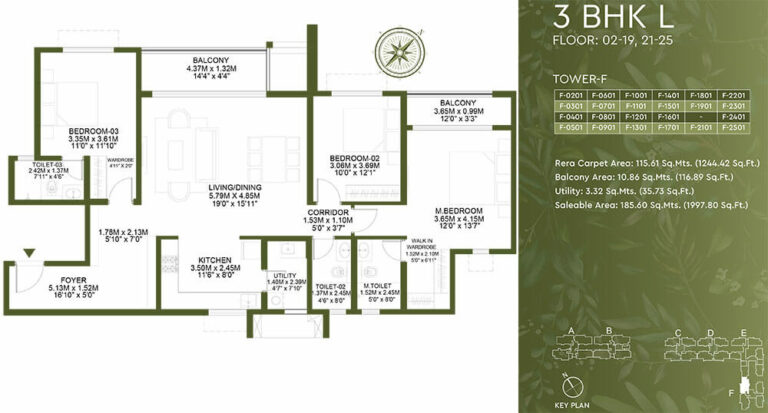 3BHK Large 1997 - Godrej Lakeside Orchard Sarjapur
