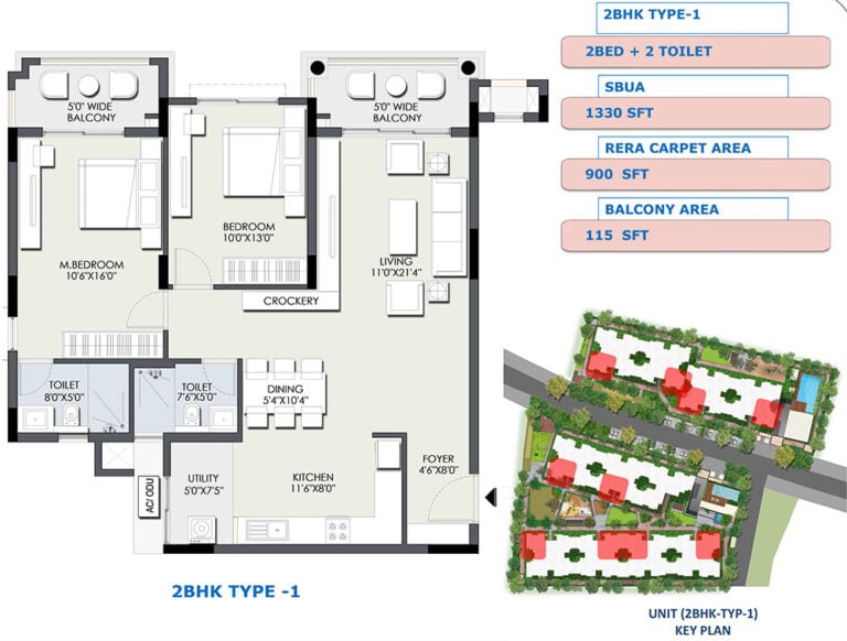 2BHK-1215-Ajmera-IRIS-Electronic-City