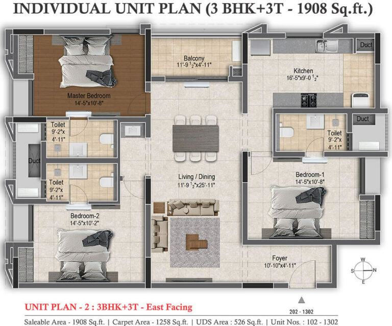 3BHK 1908 - DRA Infinique Chennai