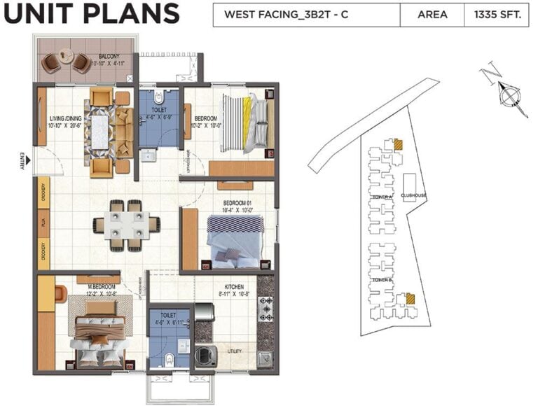 3BHK 1335 - Urbanrise Opulence Bachupally