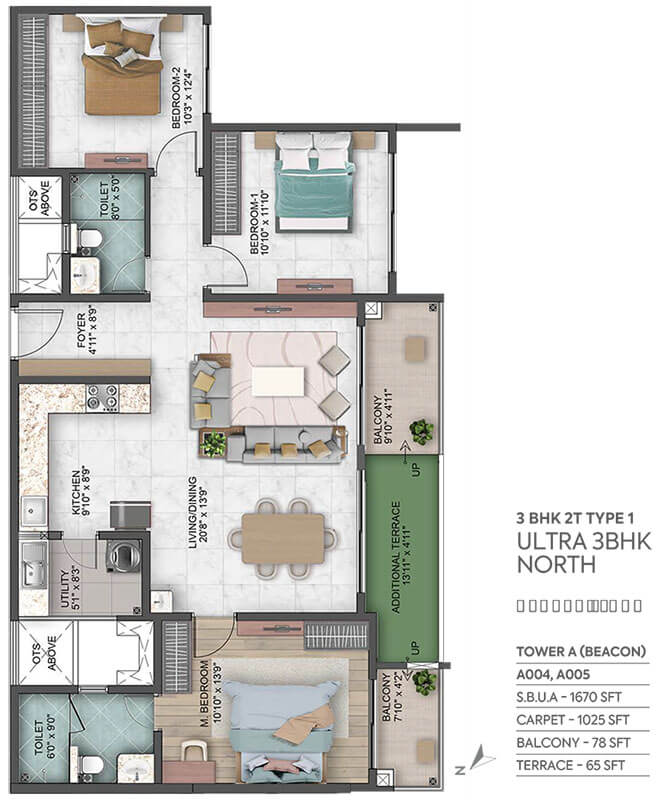 3BHK 1670 - Sumadhura Capitol Residences