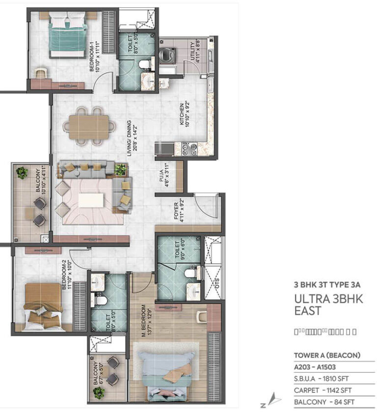 3BHK 1810 - Sumadhura Capitol Residences