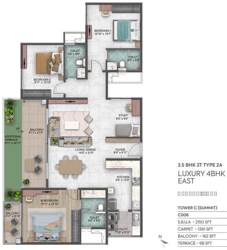 4BHK 2150 - Sumadhura Capitol Residences
