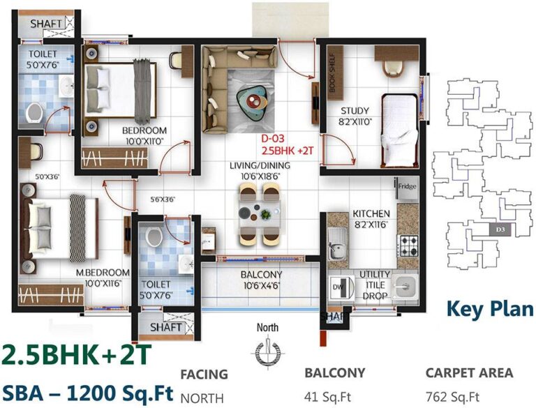 2.5BHK 1200 - SBR One Residence