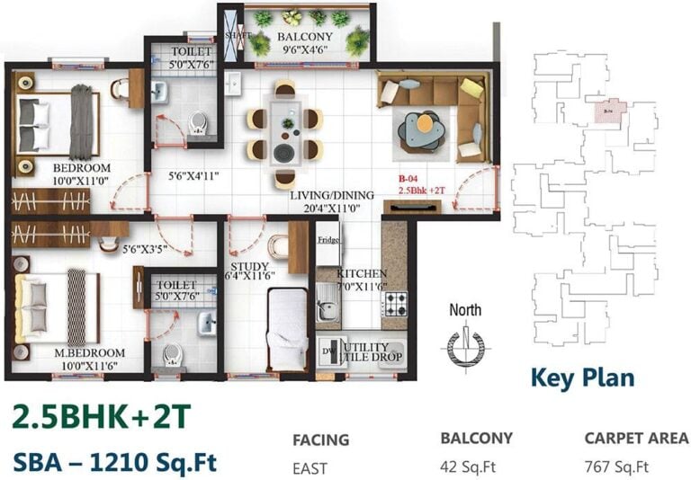 2.5BHK 1210 - SBR One Residence